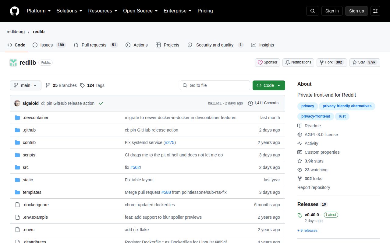 Screenshot of redlib (github.com/redlib-org/redlib)