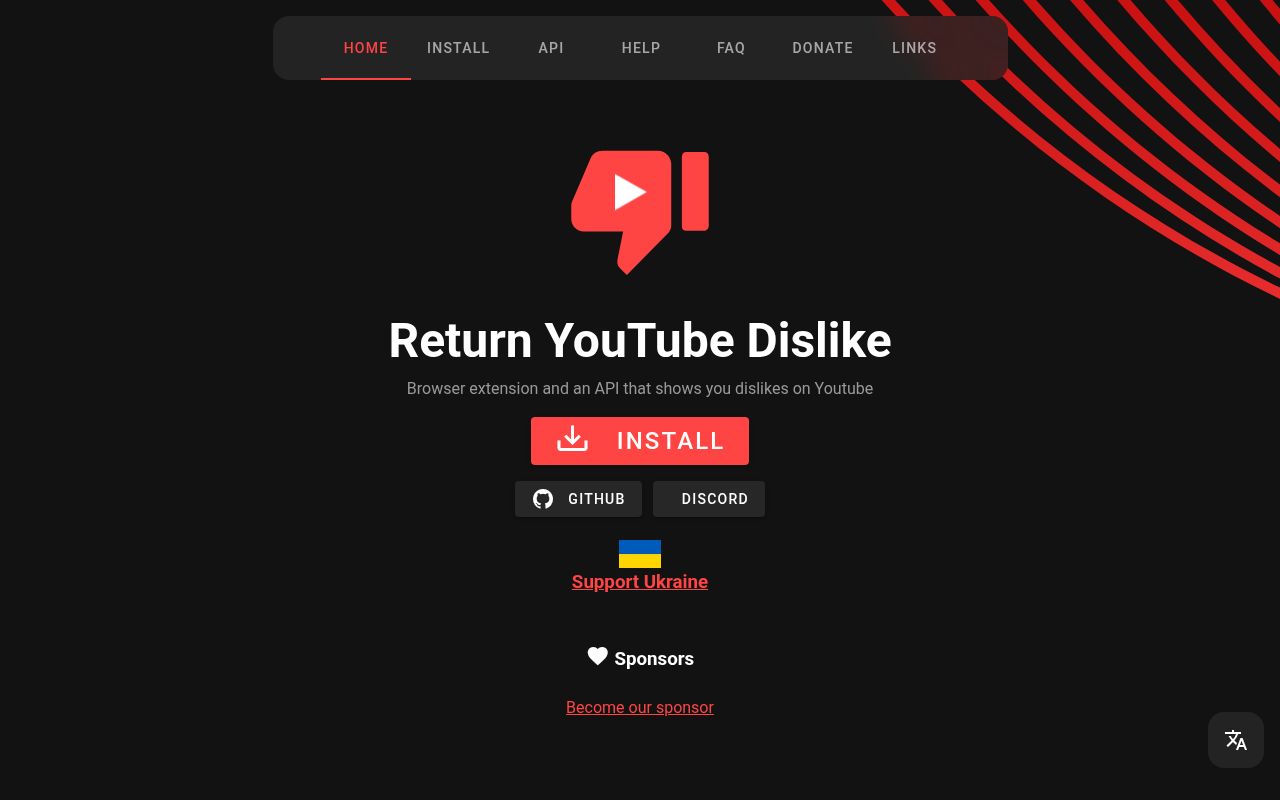 Screenshot of return-youtube-dislike (returnyoutubedislike.com)