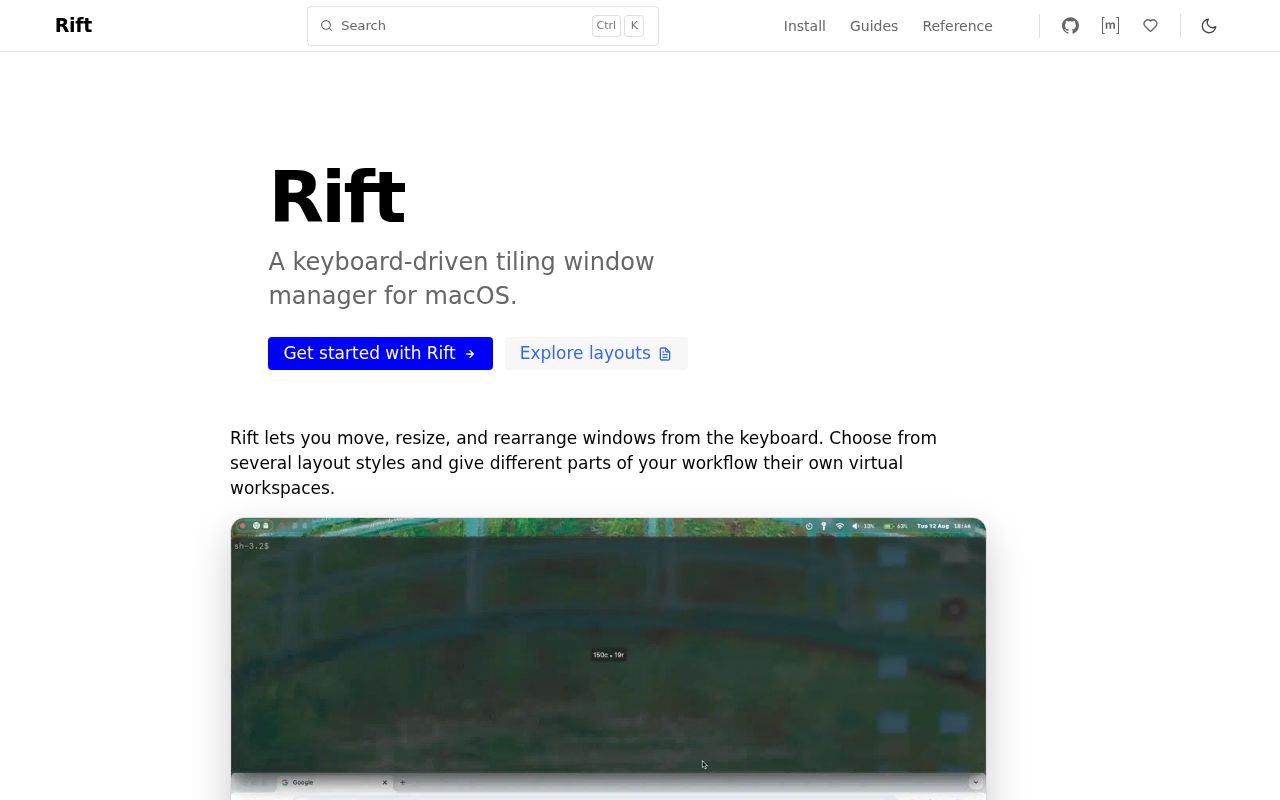 Screenshot of rift (acsandmann.github.io/rift-docs)