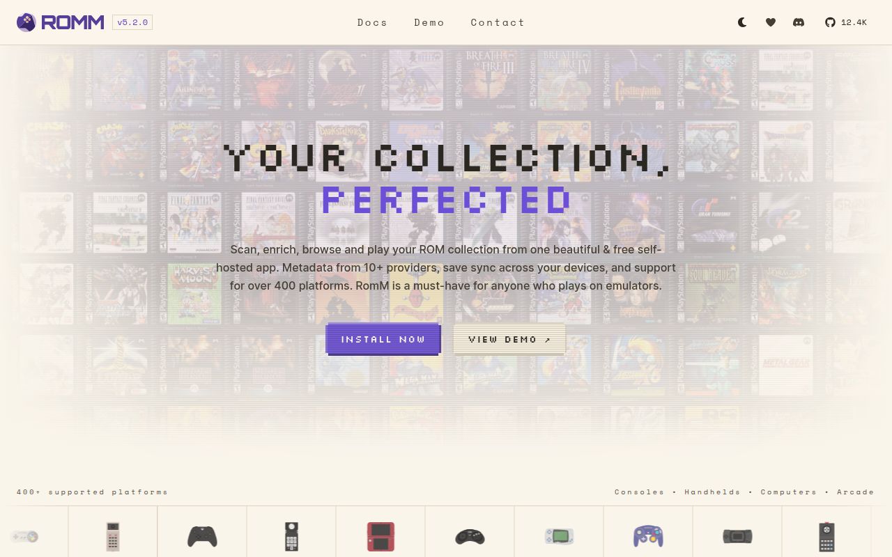 Screenshot of romm (romm.app)
