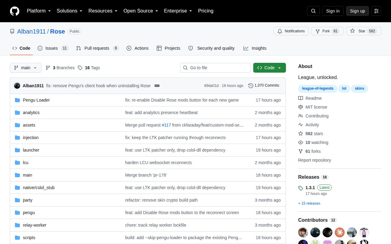 Screenshot of Rose (github.com/Alban1911/Rose)