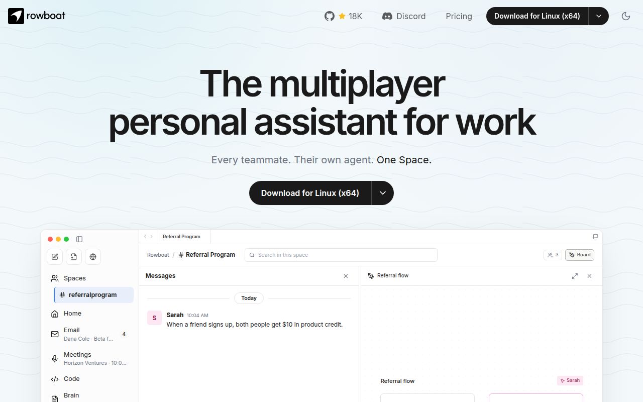 Screenshot of rowboat (www.rowboatlabs.com)