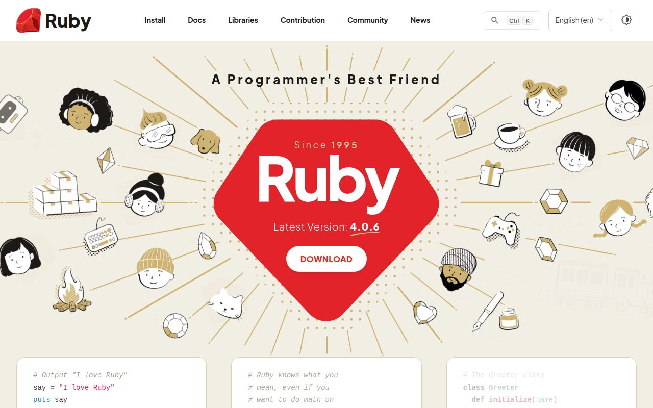 Screenshot of ruby (www.ruby-lang.org)