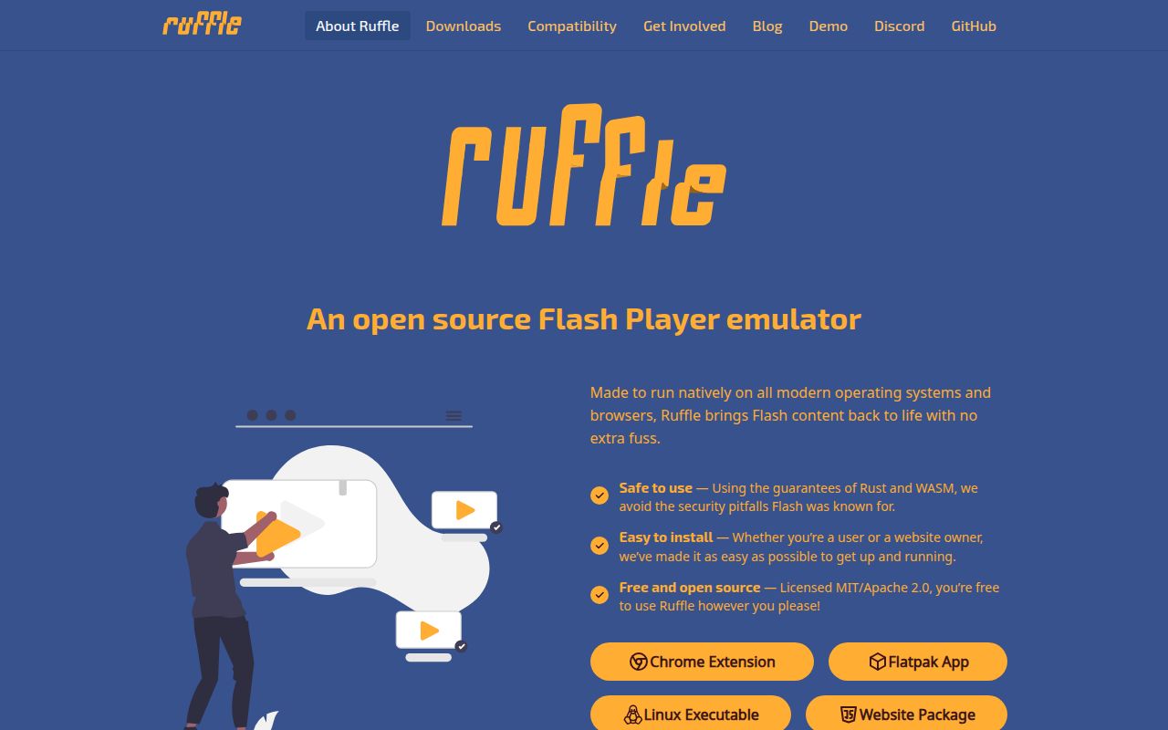 Screenshot of ruffle (ruffle.rs)