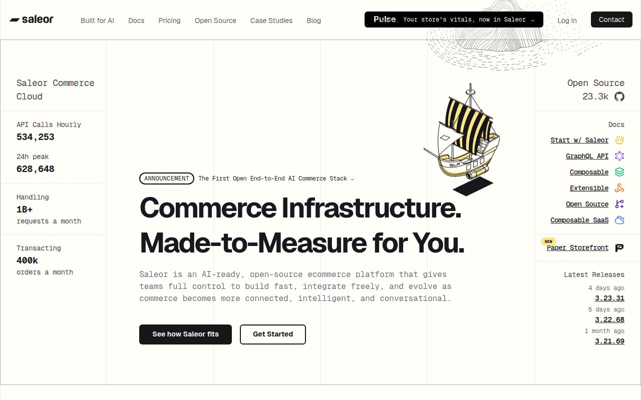 Screenshot of saleor (saleor.io)
