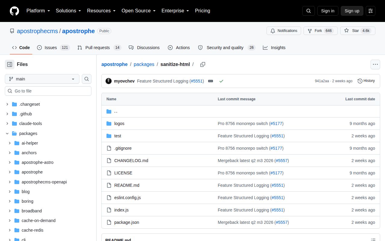 Screenshot of sanitize-html documentation