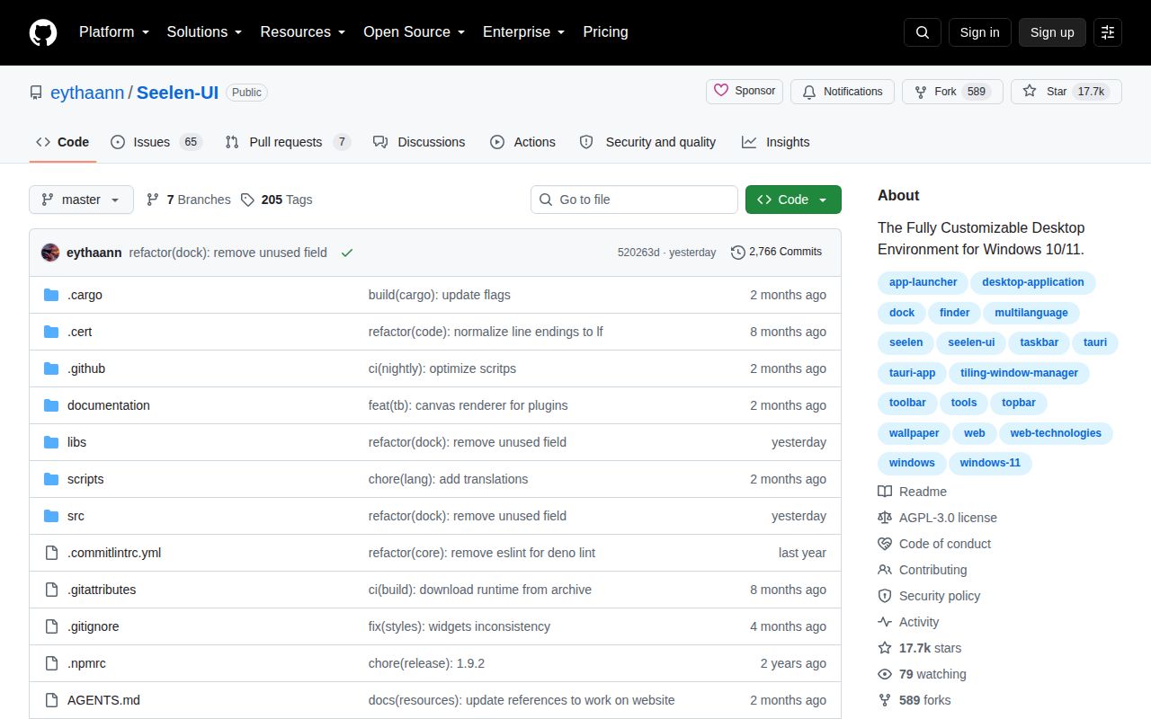 Screenshot of Seelen-UI (github.com/eythaann/Seelen-UI)
