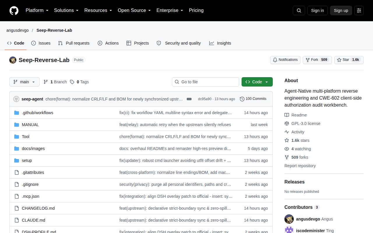 Screenshot of Seep-Reverse-Lab (github.com/angusdevgo/Seep-Reverse-Lab)