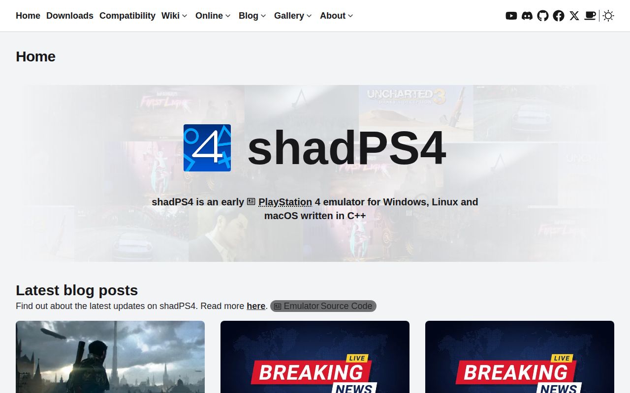 Screenshot of shadPS4 (shadps4.net)