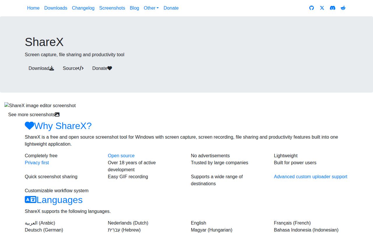 Screenshot of ShareX (getsharex.com)