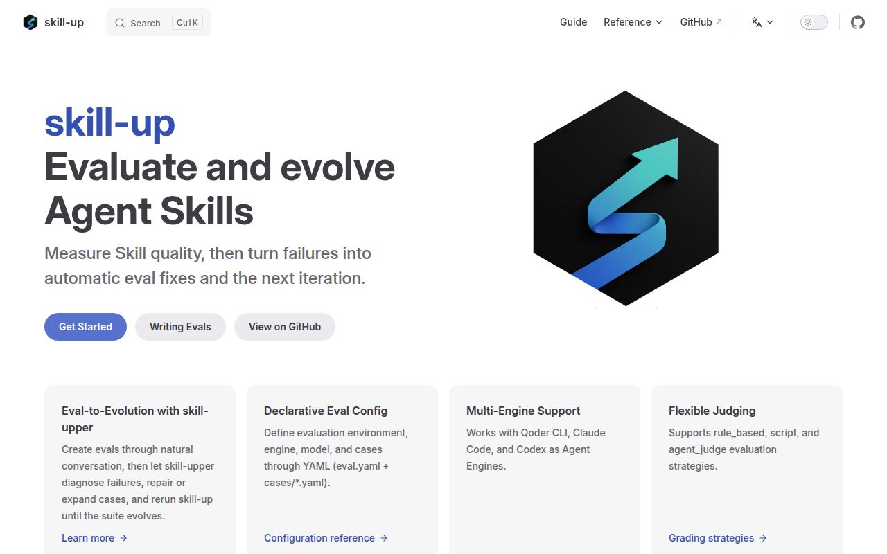 Screenshot of skill-up (alibaba.github.io/skill-up)