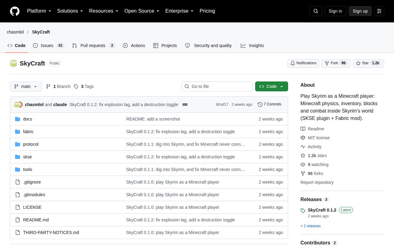 Screenshot of SkyCraft (github.com/chasmlol/SkyCraft)