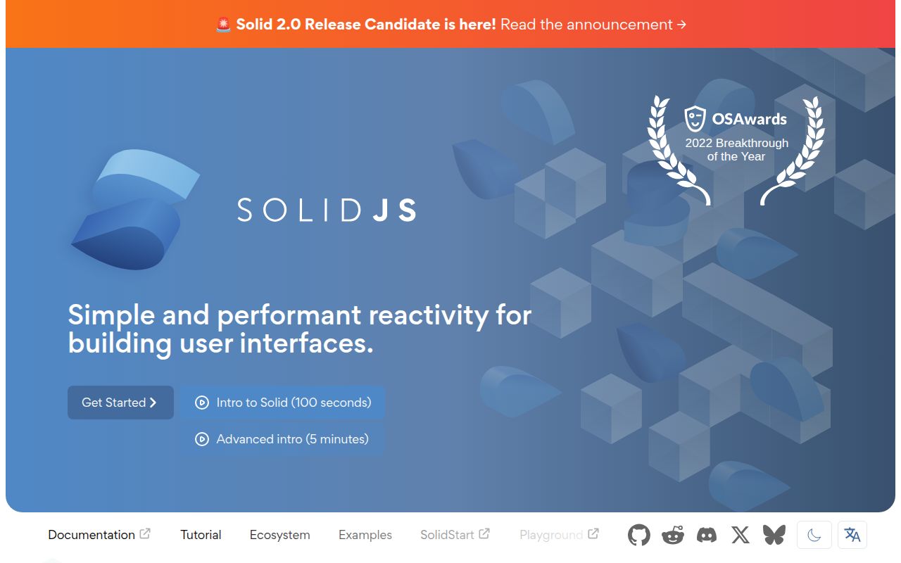 Screenshot of solid (solidjs.com)