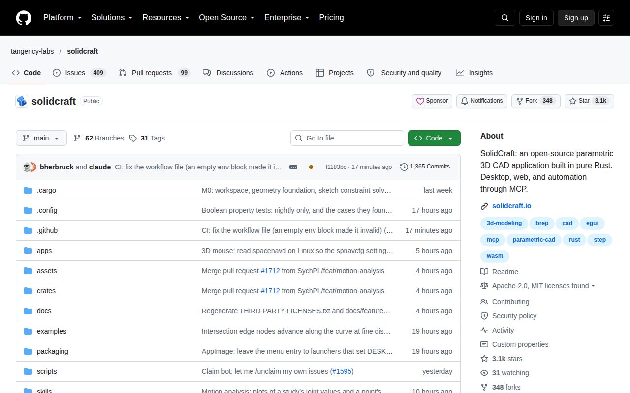 Screenshot of solidcraft (github.com/tangency-labs/solidcraft)