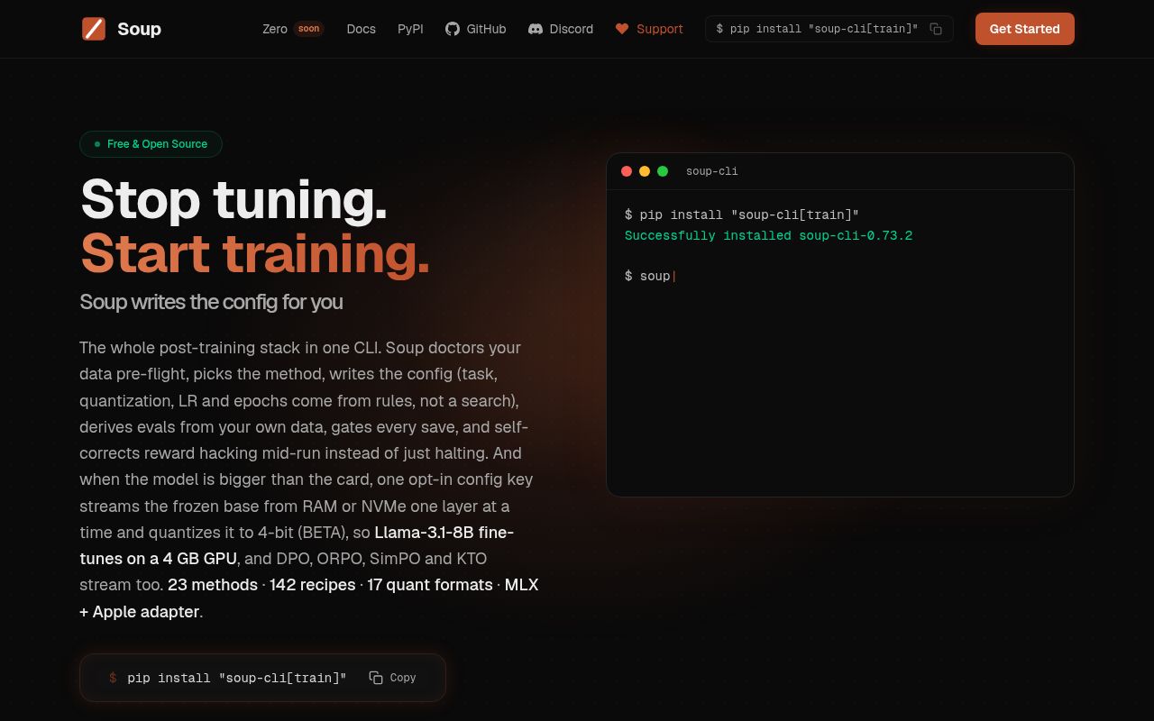 Screenshot of Soup (trysoup.dev)