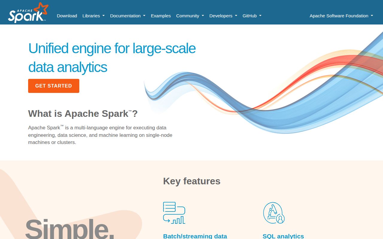Screenshot of spark (spark.apache.org)