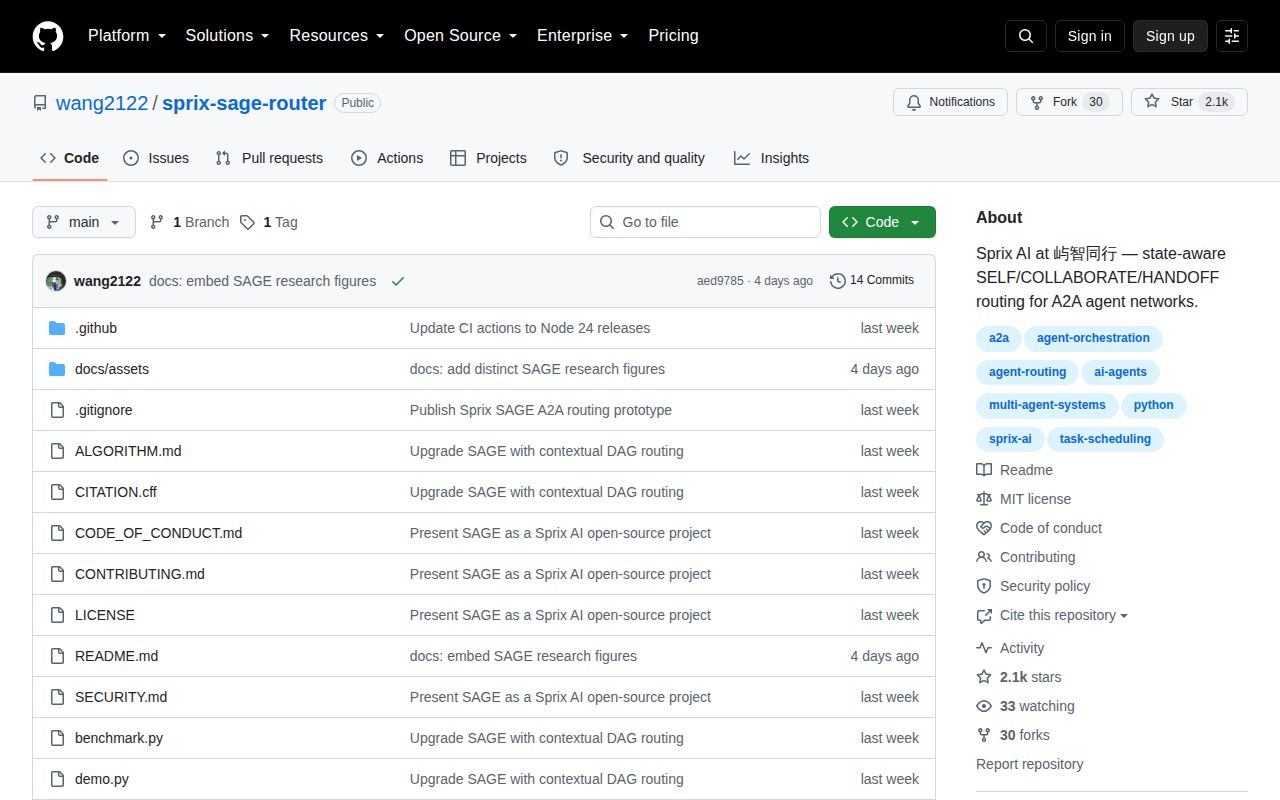 Screenshot of sprix-sage-router (github.com/wang2122/sprix-sage-router)