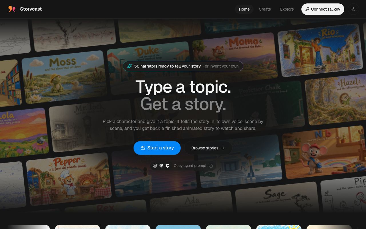 Screenshot of storycast (storycast-fawn.vercel.app)