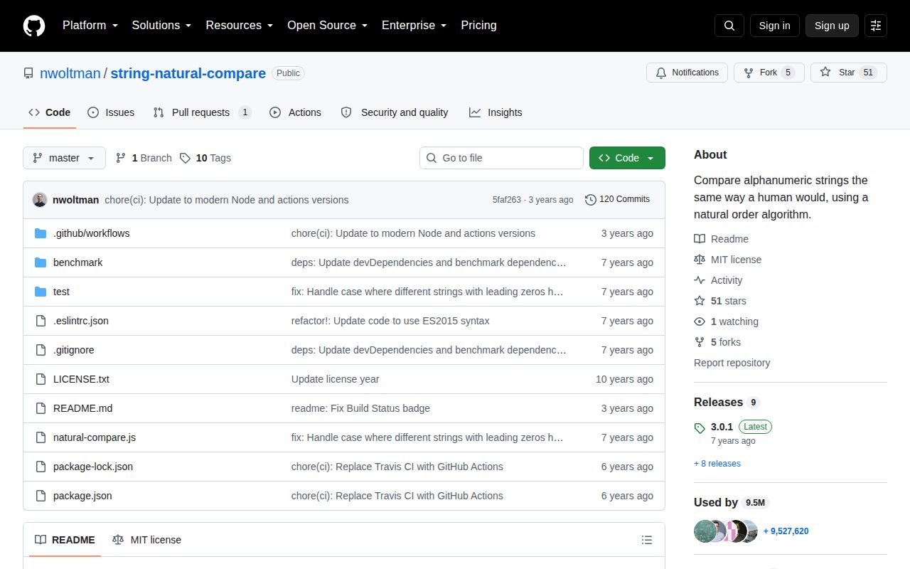 Screenshot of string-natural-compare documentation