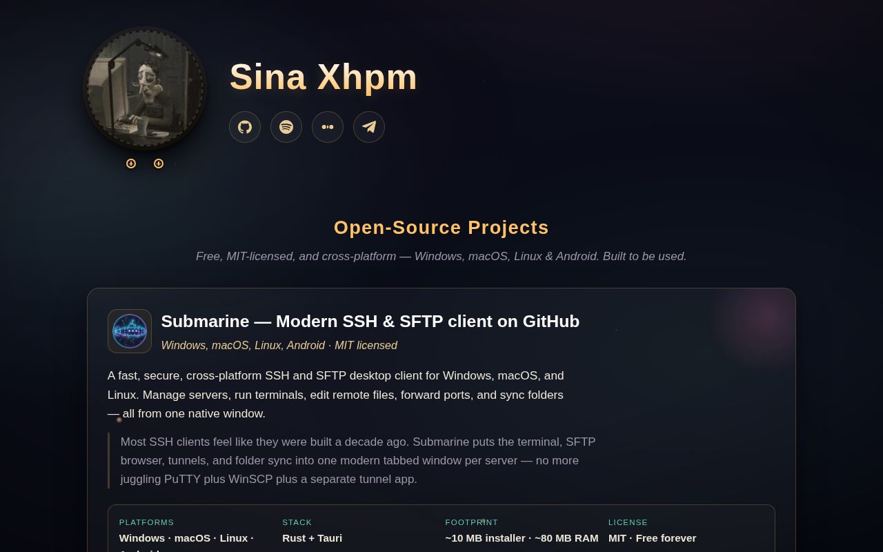 Screenshot of Submarine (sinaxhpm.com)