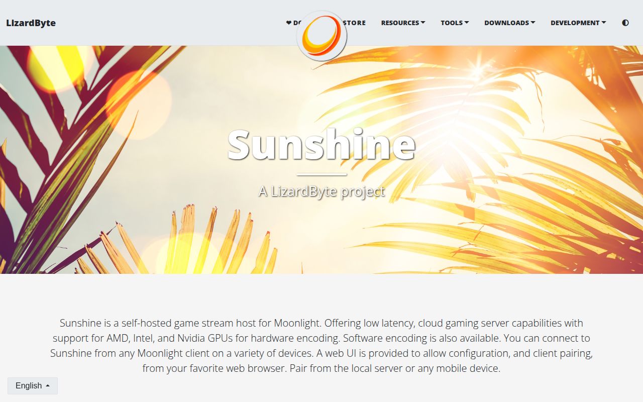 Screenshot of Sunshine (app.lizardbyte.dev/Sunshine)