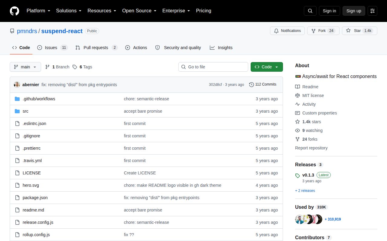 Screenshot of suspend-react documentation