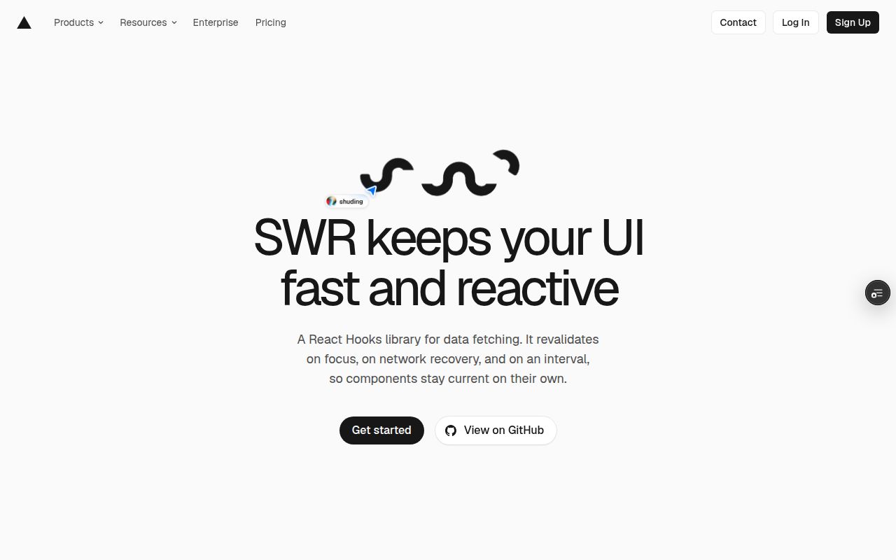 Screenshot of swr documentation