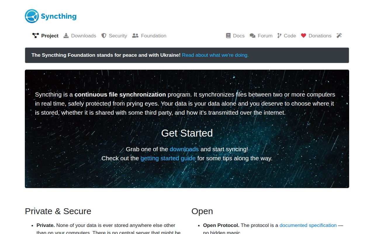 Screenshot of syncthing (syncthing.net)