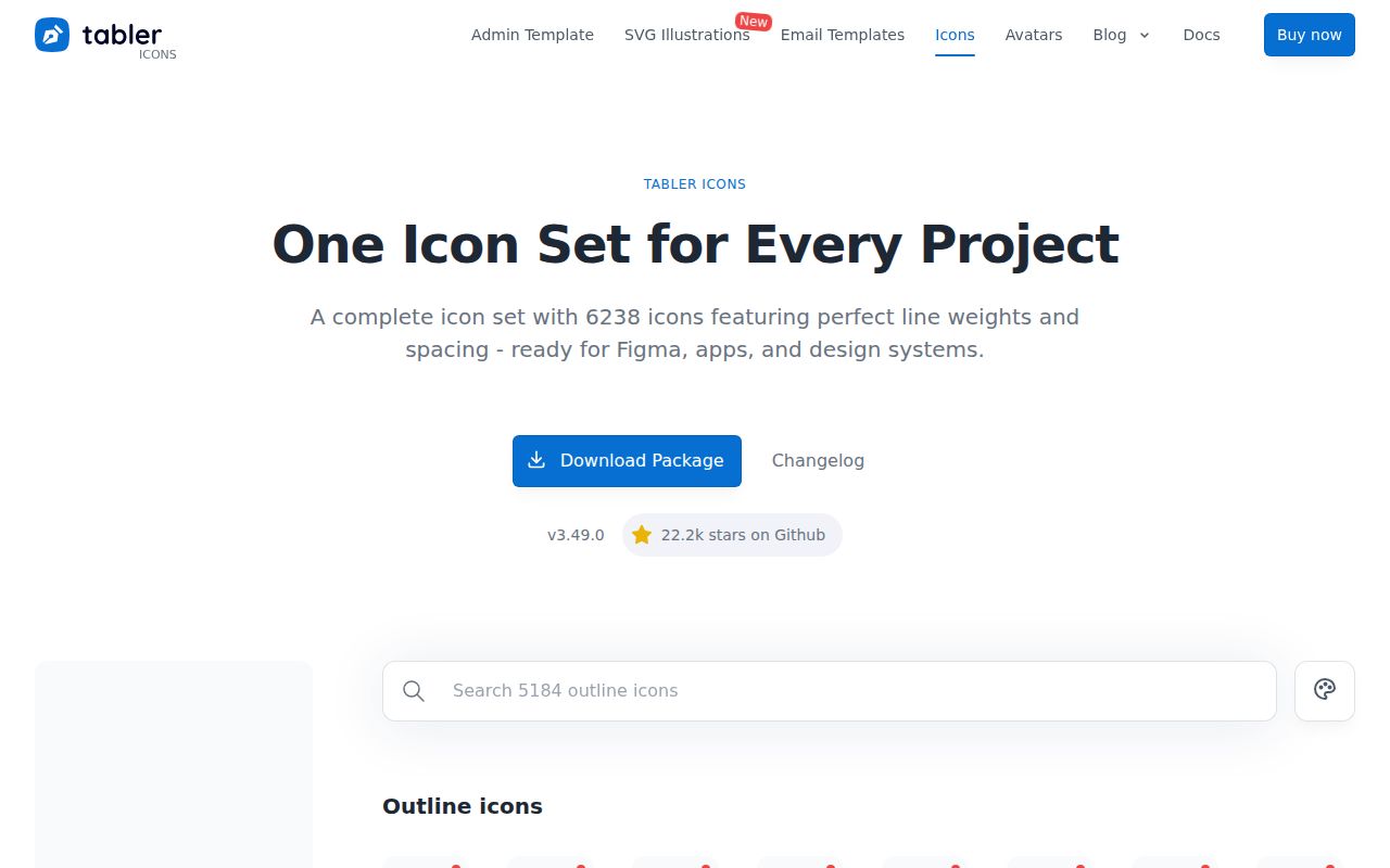 Screenshot of tabler-icons (tabler.io/icons)