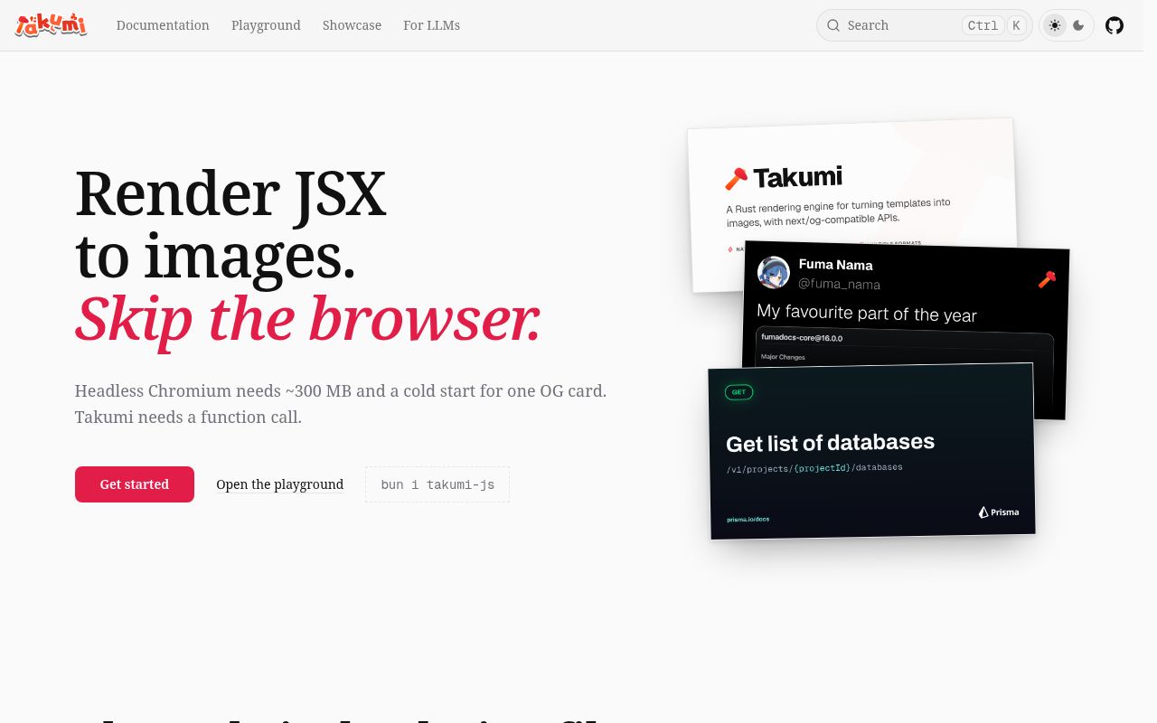 Screenshot of takumi (takumi.kane.tw)