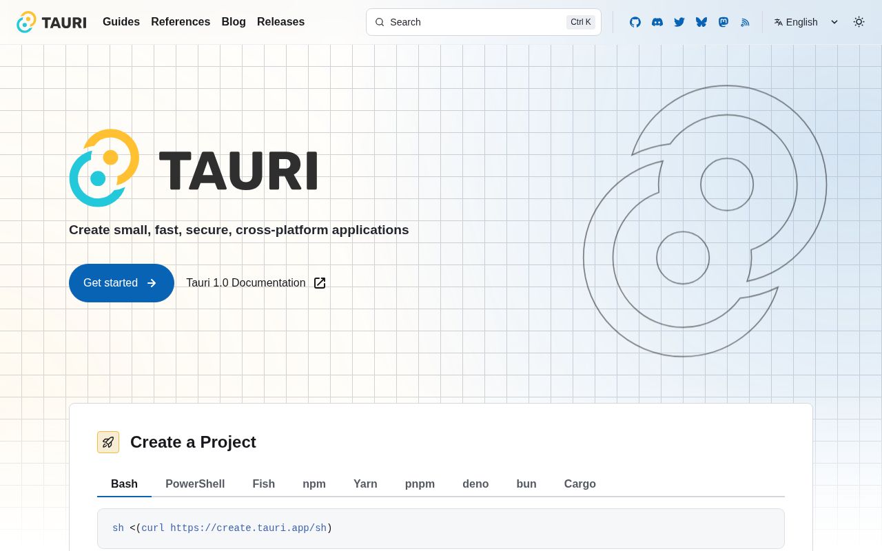 Screenshot of tauri (tauri.app)