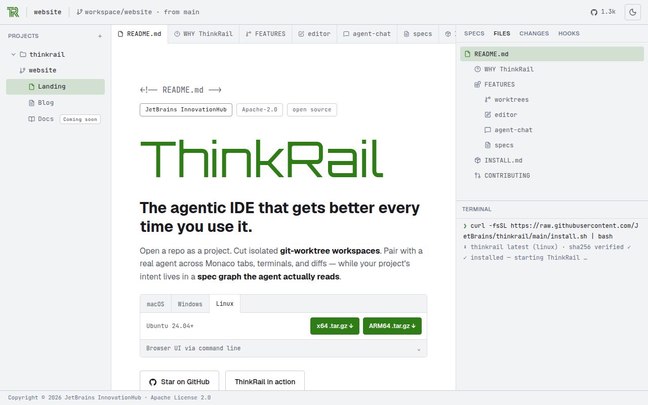 Screenshot of thinkrail (thinkrail.ai)