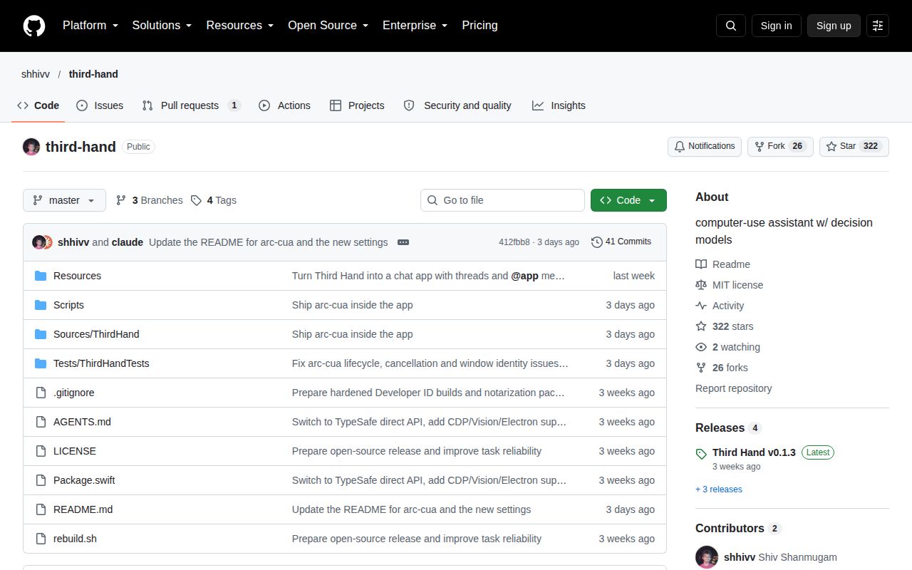 Screenshot of third-hand (github.com/shhivv/third-hand)