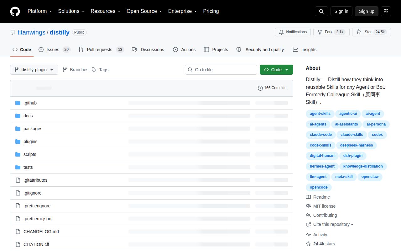 Screenshot of distilly (github.com/titanwings/distilly)