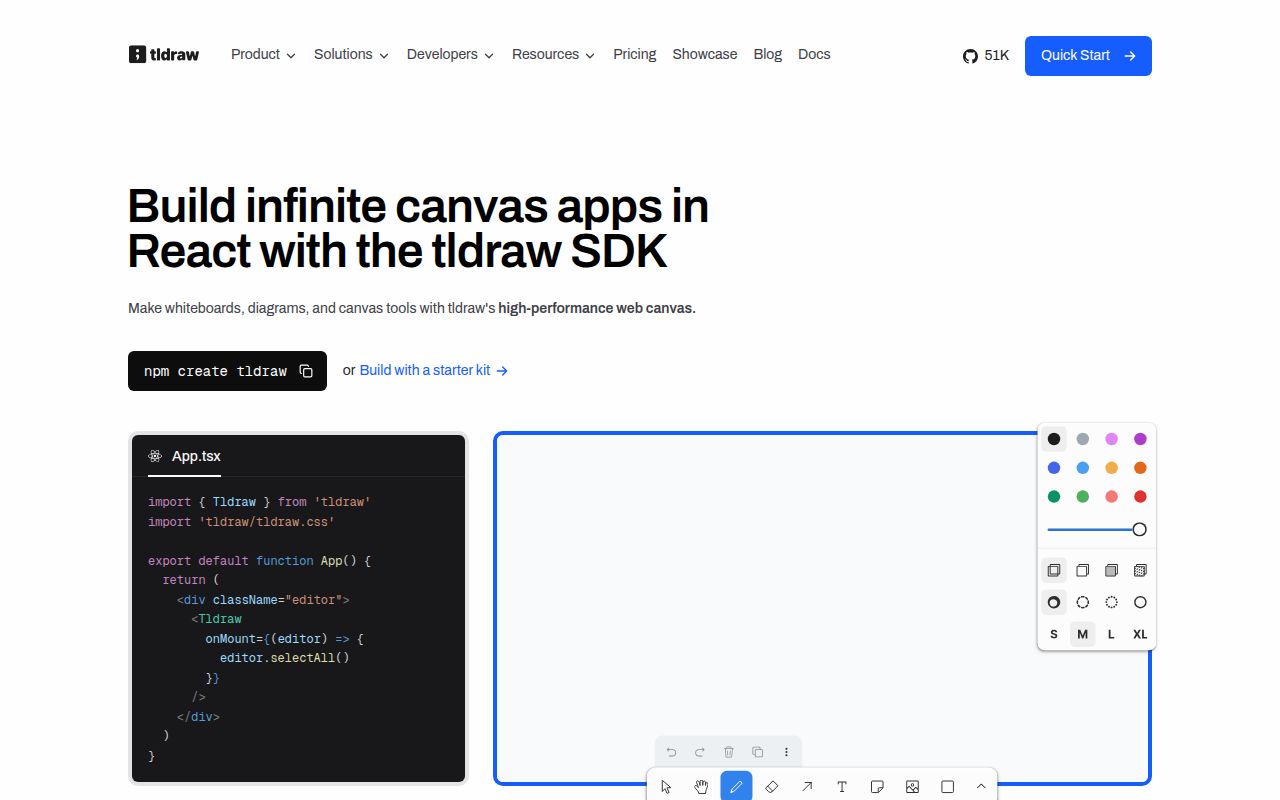 Screenshot of tldraw (tldraw.dev)