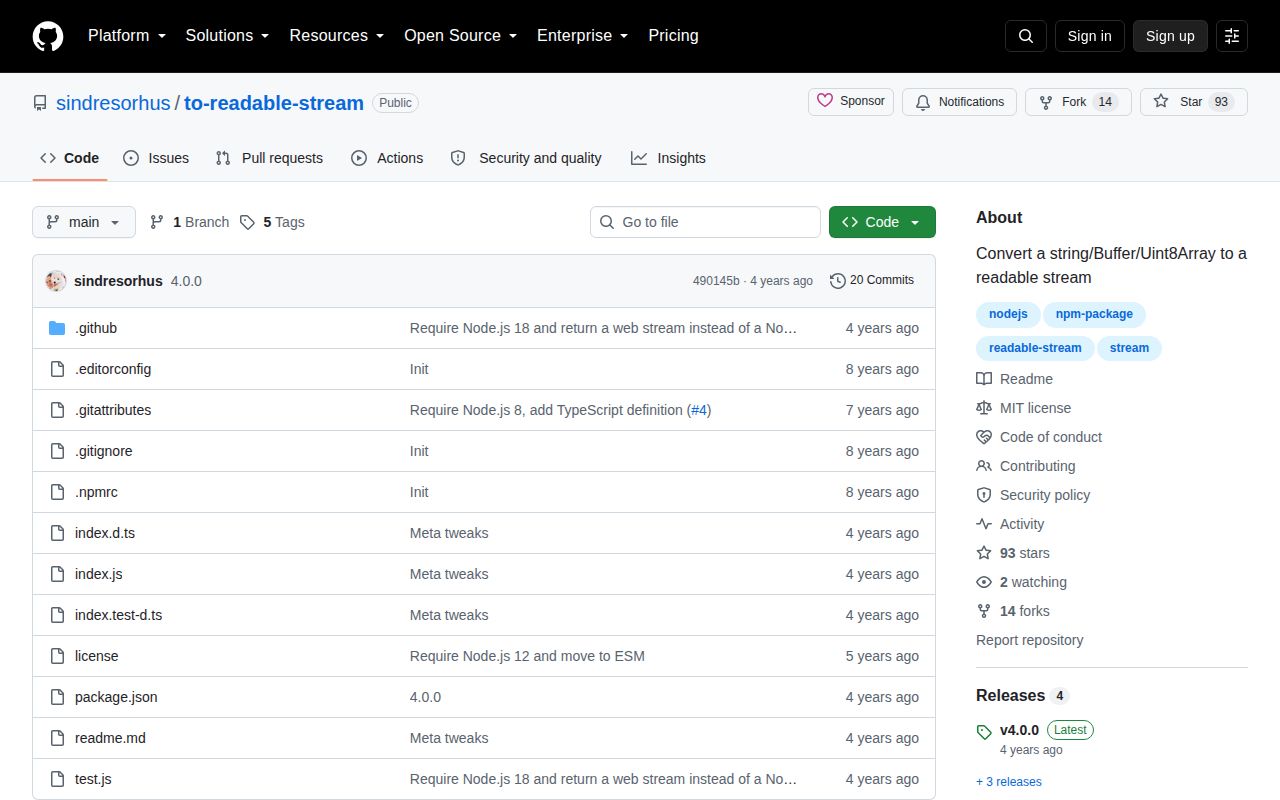 Screenshot of to-readable-stream documentation