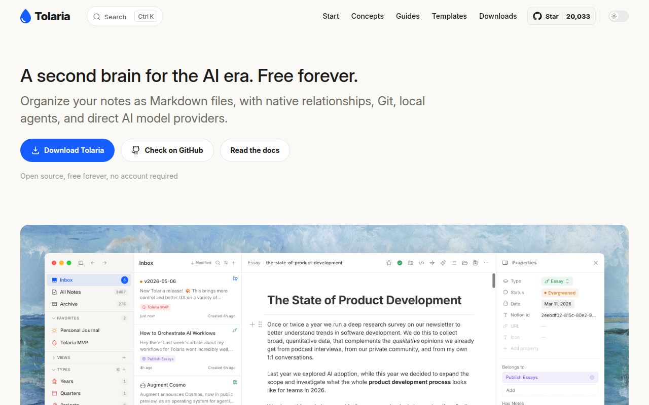 Screenshot of tolaria (tolaria.md)