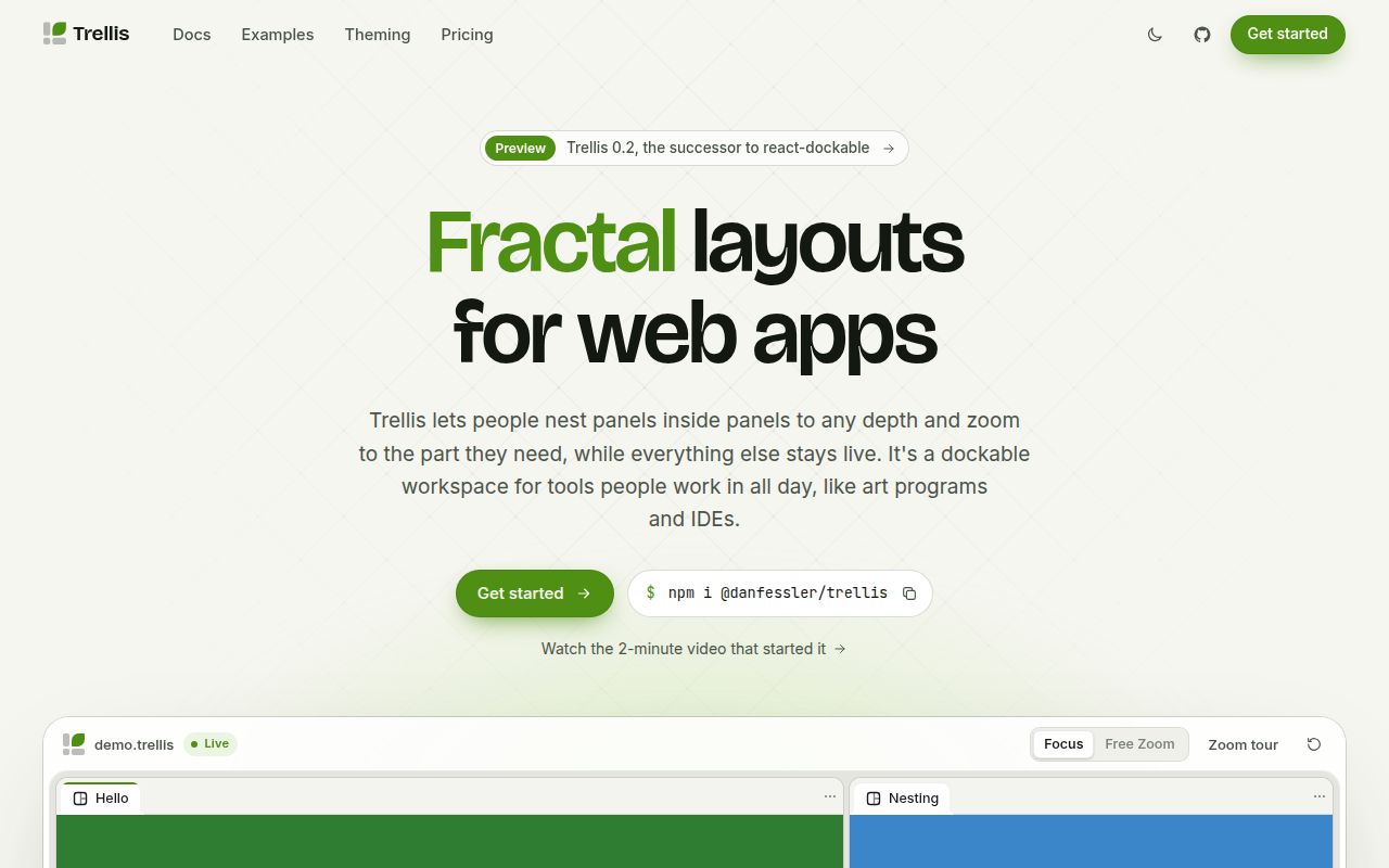 Screenshot of trellis (trellisui.com)