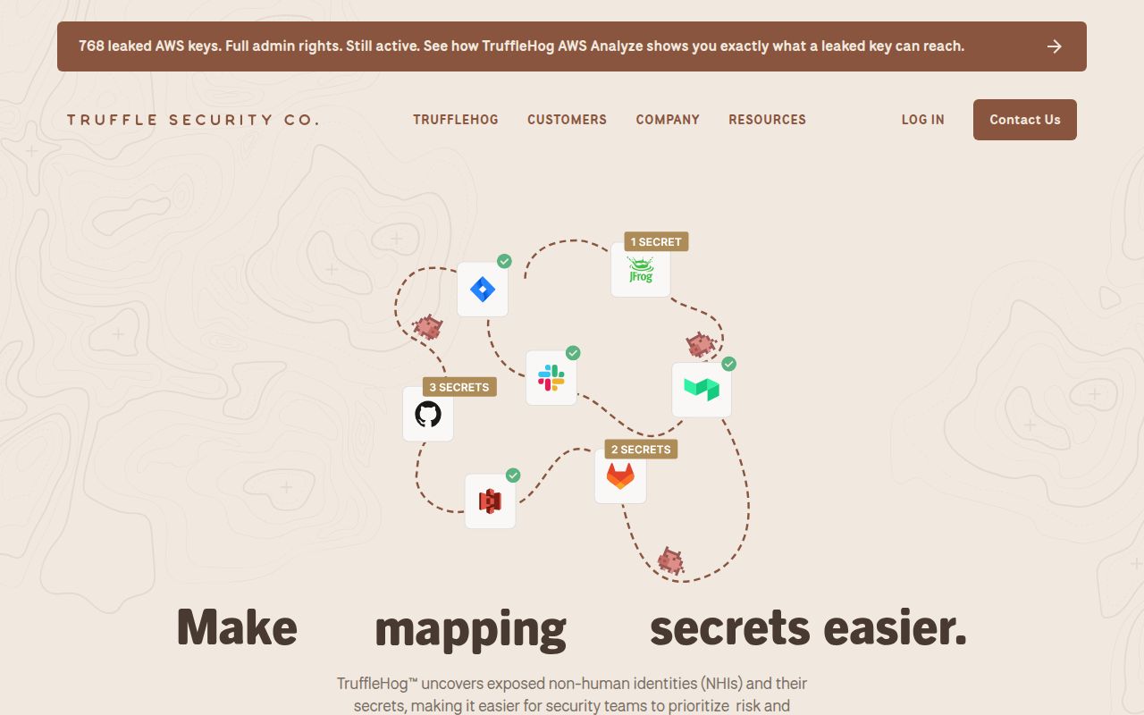 Screenshot of trufflehog (trufflesecurity.com)