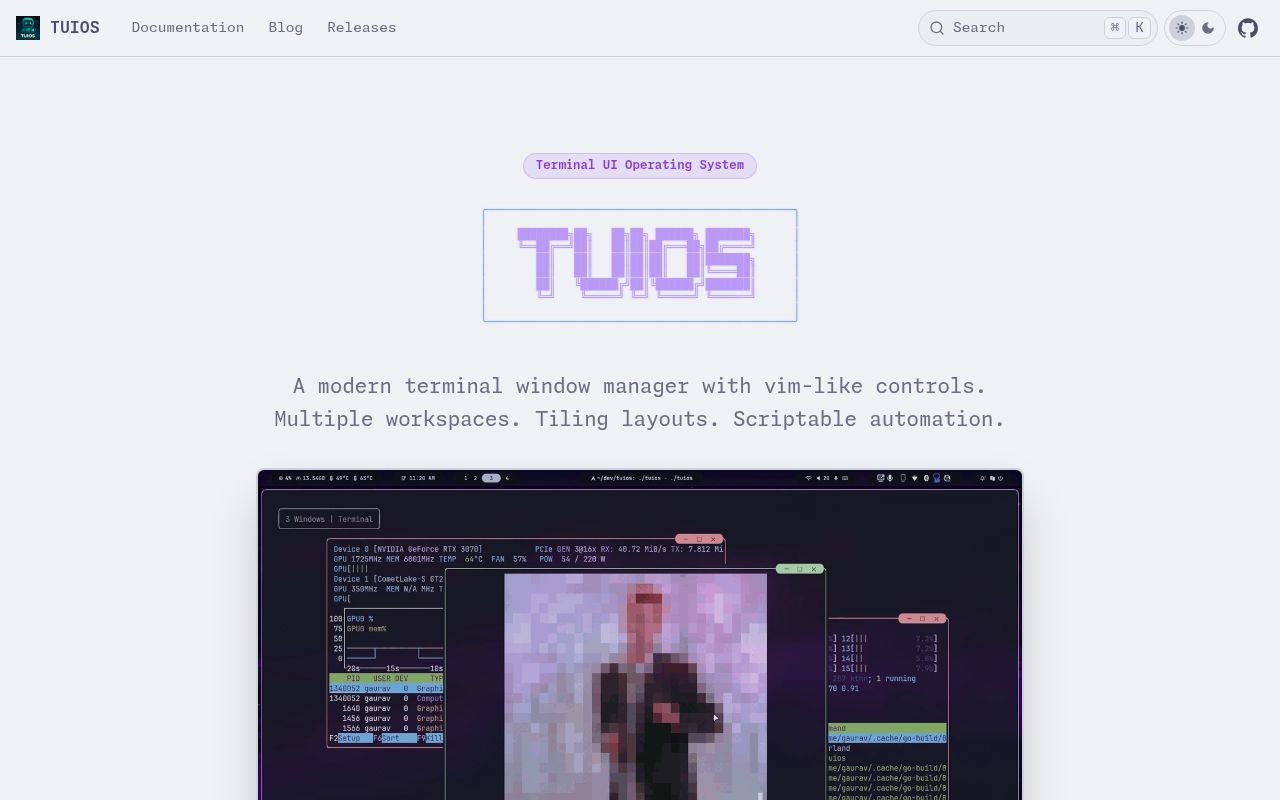 Screenshot of tuios (tuios.gaurav.zip)