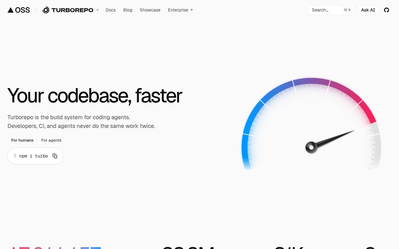 Screenshot of turborepo (turborepo.dev)