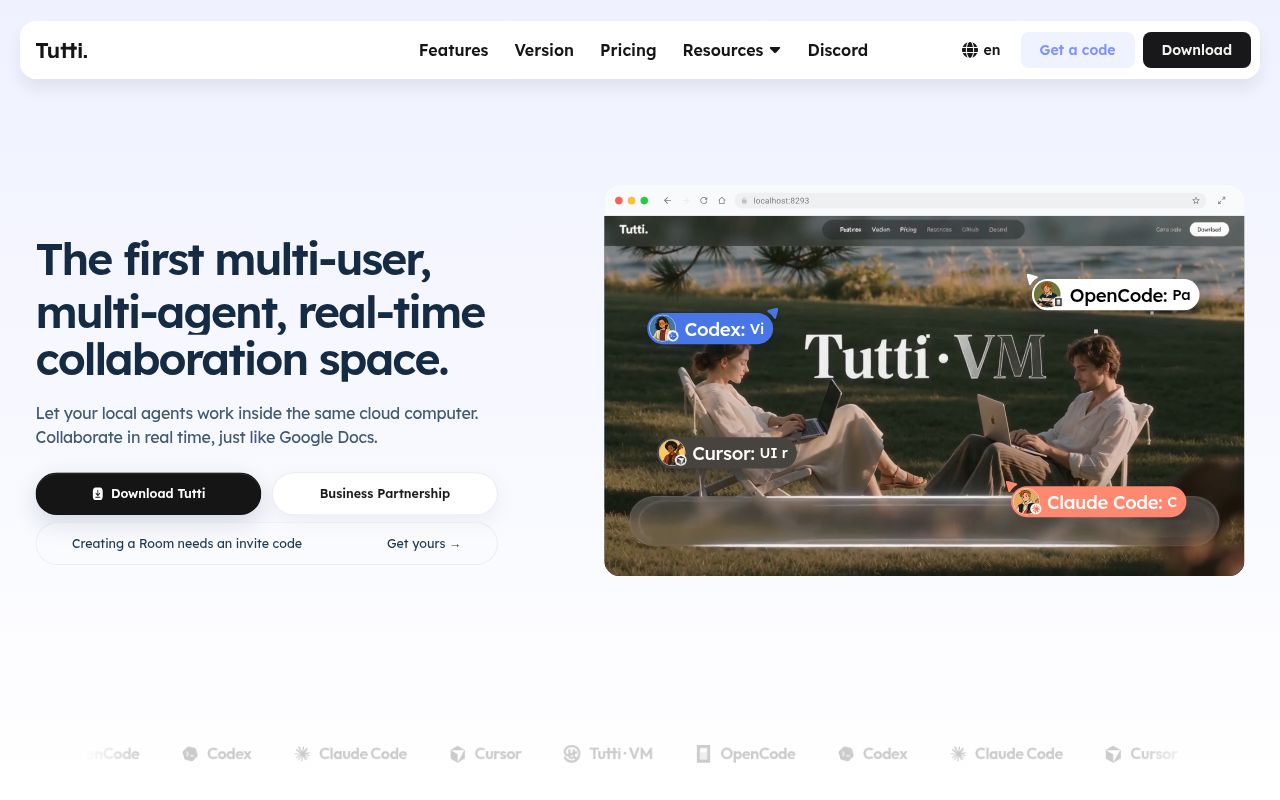 Screenshot of tutti (tutti.sh)