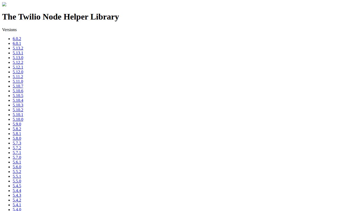 Screenshot of twilio documentation