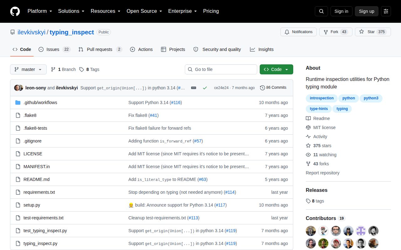 Screenshot of typing-inspect documentation