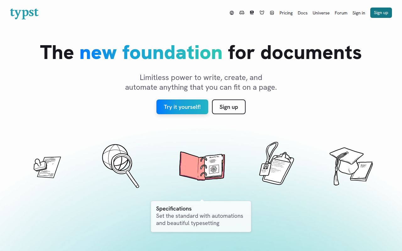 Screenshot of typst (typst.app)