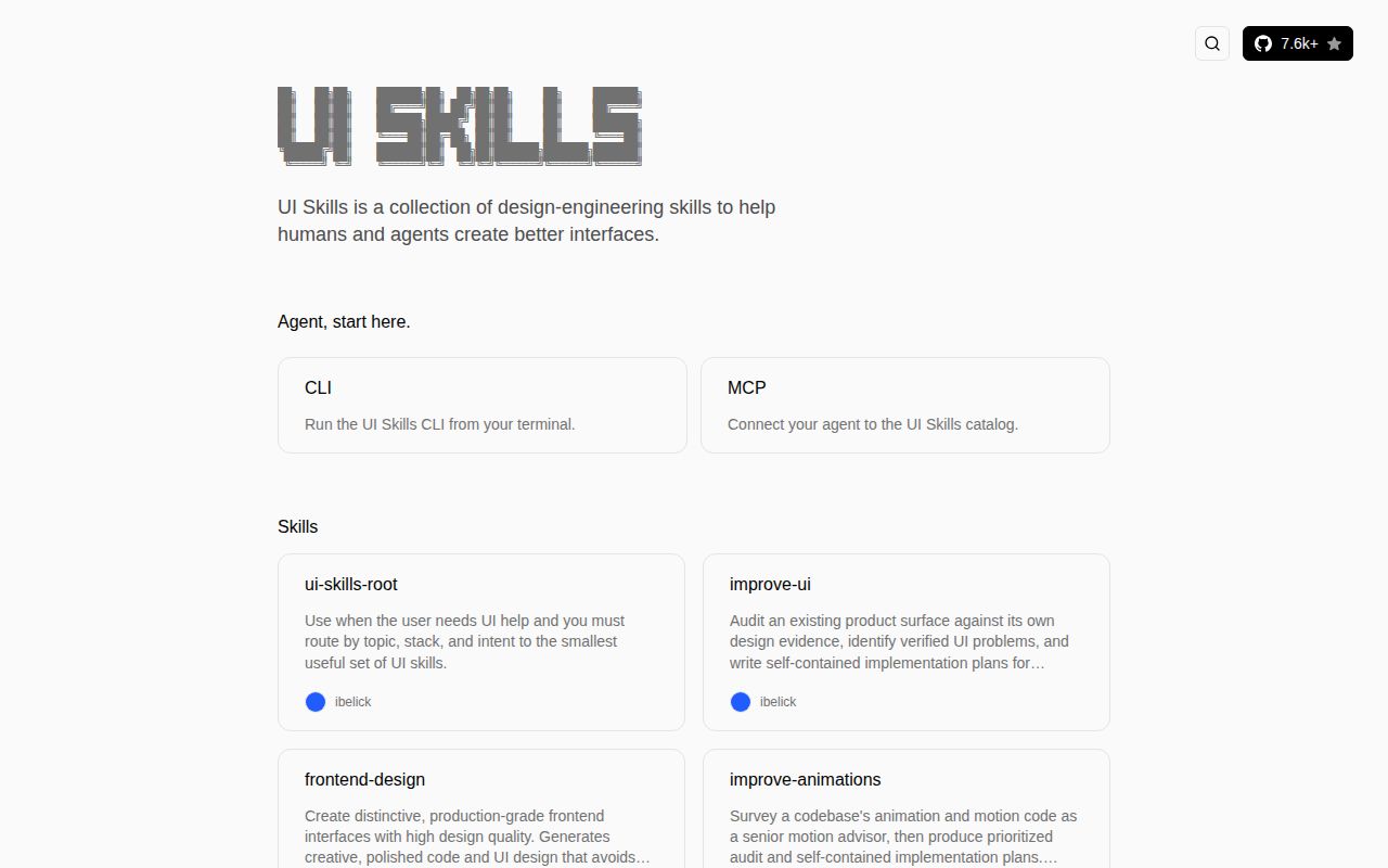 Screenshot of ui-skills (www.ui-skills.com)