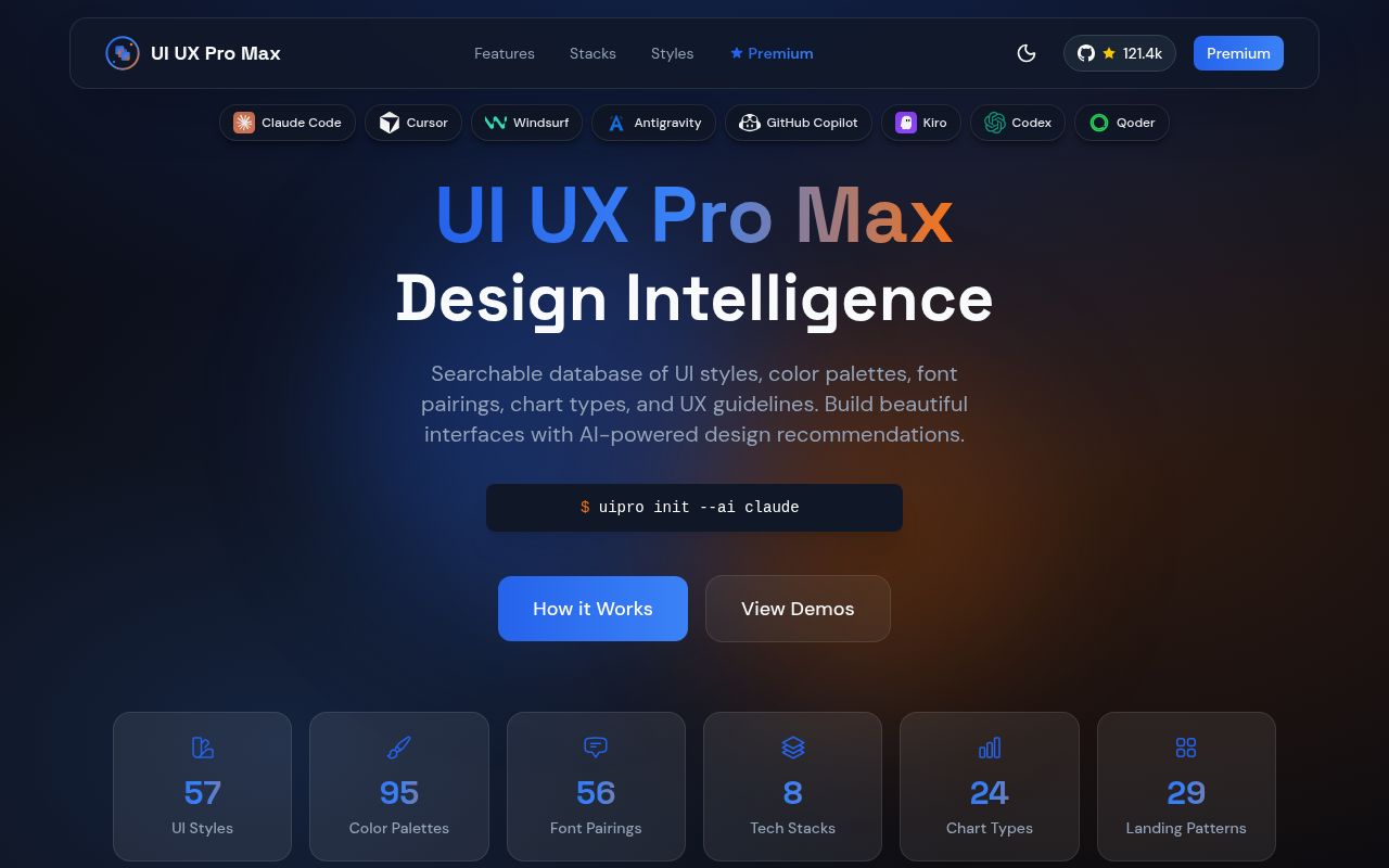 Screenshot of ui-ux-pro-max-skill (www.uupm.cc)