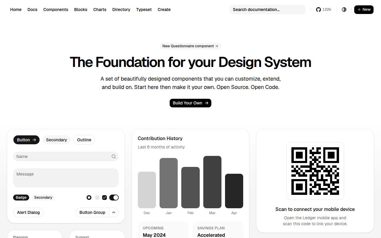 Screenshot of ui (ui.shadcn.com)