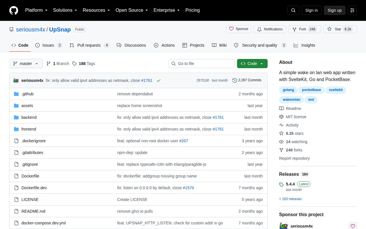 Screenshot of UpSnap (github.com/seriousm4x/UpSnap)
