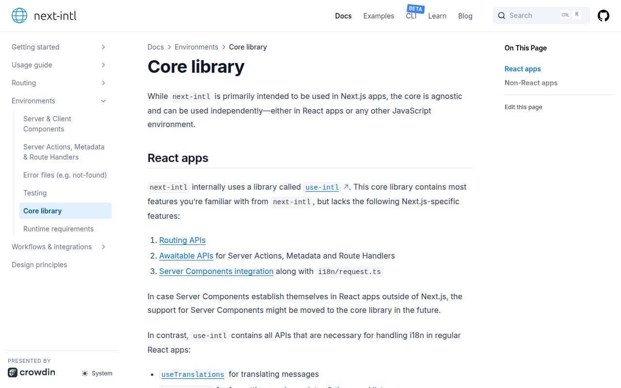 Screenshot of use-intl documentation